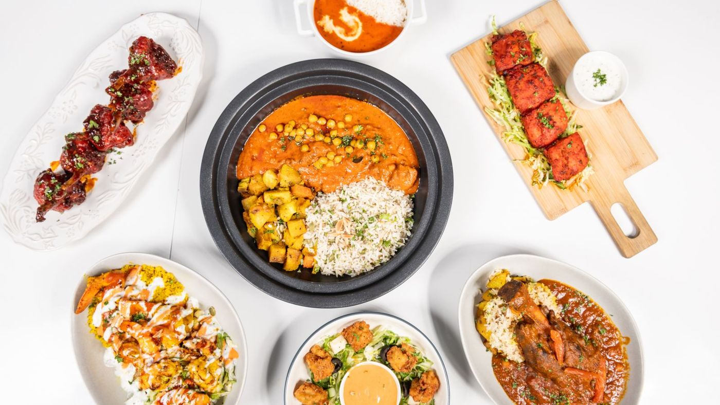 A Zaafran spread of tagine, curry, tikka skewers and salads