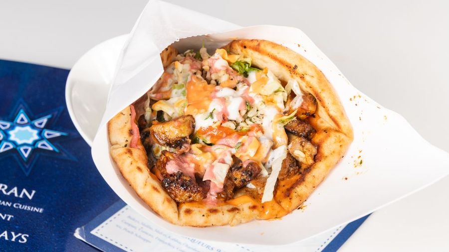 Souvlaki wrapped in pita